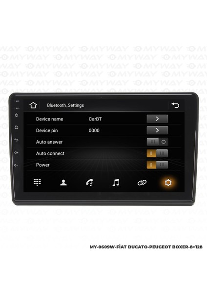 Araç Multimedya Fiat Ducato Android 12 Carplay 4gb Ram + 64GB HDD Navigasyon Ekran Myw