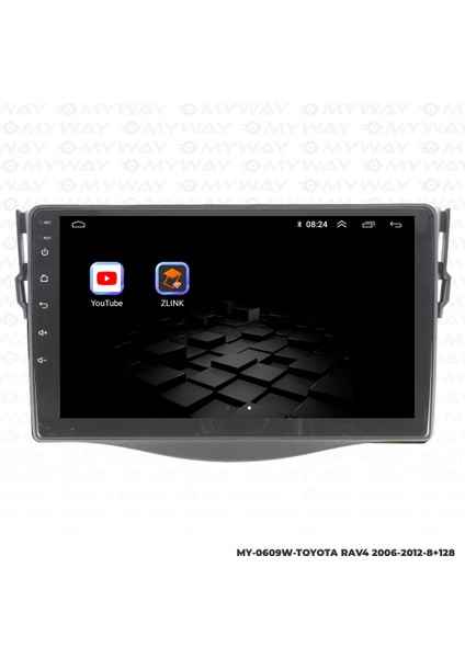 Araç Multimedya Toyota Rav4 Android 12 Carplay 4gb Ram + 64GB HDD 2006-2012 Navigasyon Ekran Myw