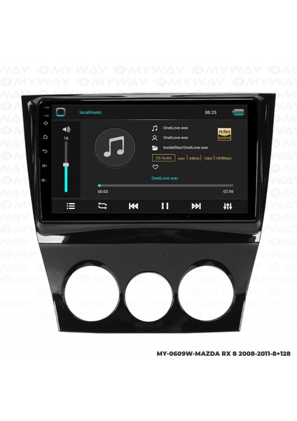 Araç Multimedya Mazda Rx8 Android 12 Carplay 4gb Ram + 64GB HDD Navigasyon Ekran Myw