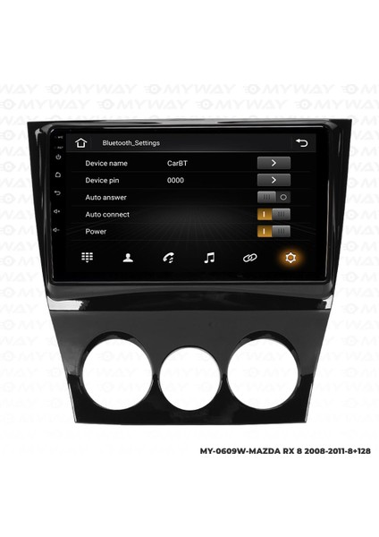 Araç Multimedya Mazda Rx8 Android 12 Carplay 4gb Ram + 64GB HDD Navigasyon Ekran Myw