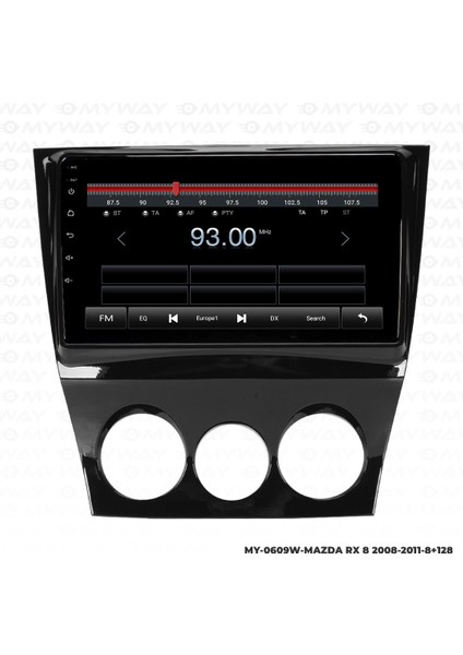 Araç Multimedya Mazda Rx8 Android 12 Carplay 4gb Ram + 64GB HDD Navigasyon Ekran Myw