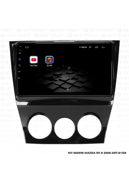Araç Multimedya Mazda Rx8 Android 12 Carplay 4gb Ram + 64GB HDD Navigasyon Ekran Myw