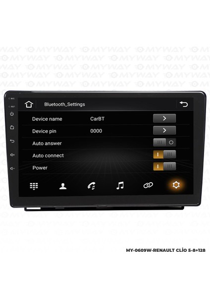 Araç Multimedya Renault Clio 5 Android 12 Carplay 4gb Ram + 64GB HDD Navigasyon Ekran Myw
