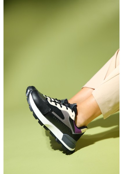 Blaj Siyah Mor Kadın Spor Ayakkabı modelleri