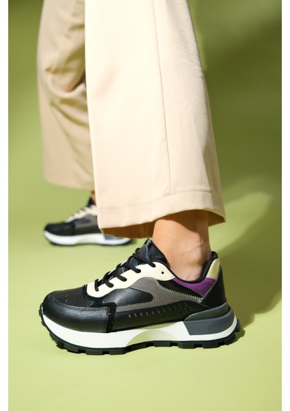 Blaj Siyah Mor Kadın Spor Ayakkabı fırsatları