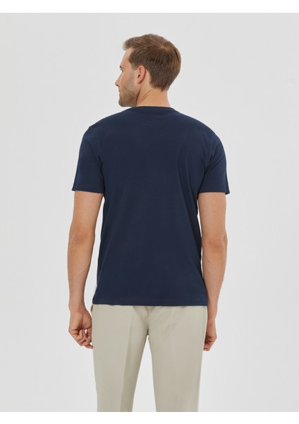 Erkek Slım Fıt Tişört-Lacivert fırsatları