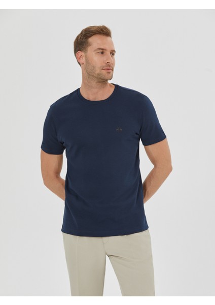 Erkek Slım Fıt Tişört-Lacivert indirimleri