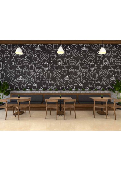 Kahve Temalı Cafe Duvar Kağıdı Baskı