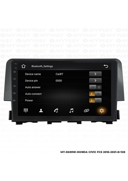 Araç Multimedya Honda Civic Fc5 Android 12 Carplay 4gb Ram + 64GB HDD Navigasyon Ekran Myw modelleri