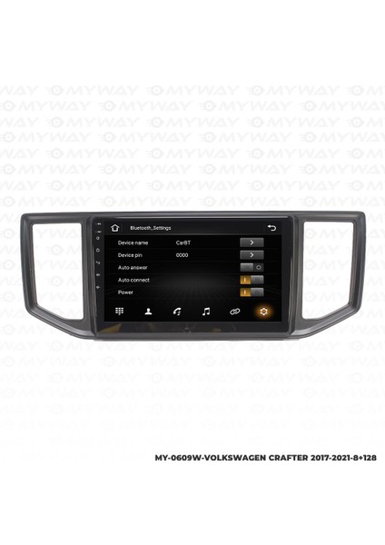 Araç Multimedya Volkswagen Crafter Android 12 Carplay 4gb Ram + 64GB HDD 2017-2021 Navigasyon Ekran Myw