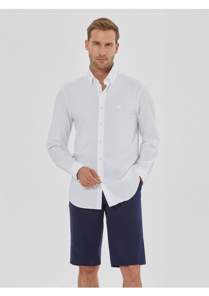 Erkek Modern Fıt Gömlek-Beyaz modelleri