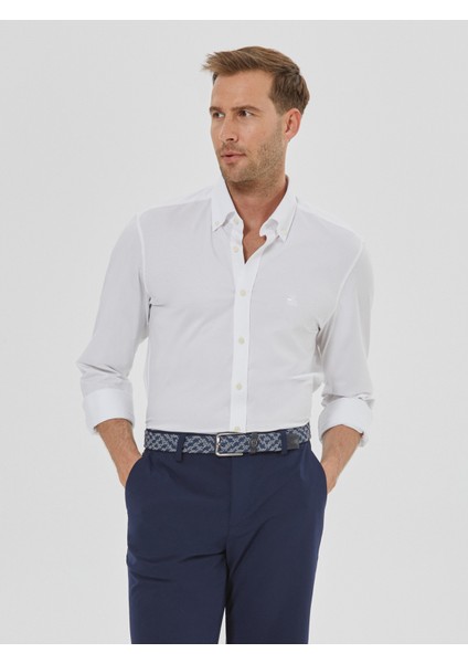 Erkek Modern Fıt Gömlek-Beyaz indirimleri