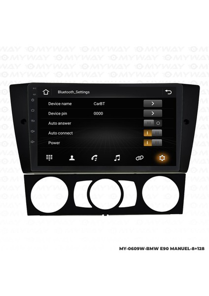 Araç Multimedya Bmw E90 Android 12 Carplay 4gb Ram + 64GB HDD Manuel Navigasyon Ekran Myw modelleri