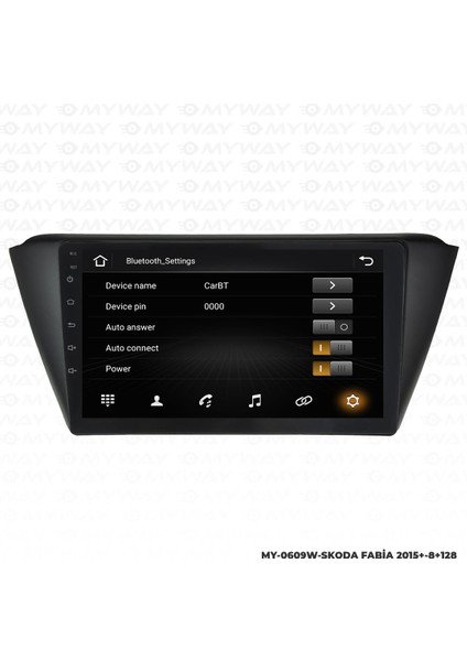 Araç Multimedya Skoda Fabia Android 12 Carplay 4gb Ram + 64GB HDD Navigasyon Ekran Myw