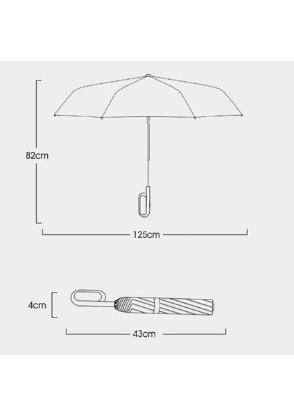 Katlanır UPF50 Güneş Koruyucu Halka Toka Kolu Otomatik Şemsiye (Yurt Dışından)