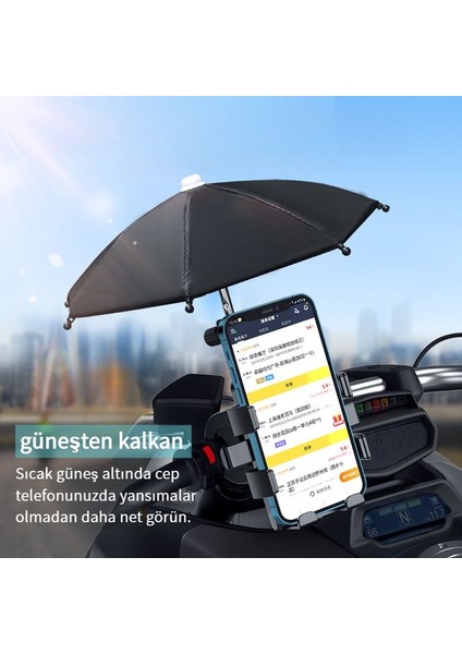 Mdsj Motosiklet Su Geçirmez Yansıtıcı Olmayan Şemsiye Cep Telefonu Tutucusu (Yurt Dışından)