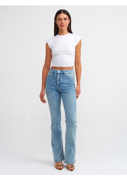 71491 Tint Yıkama Flare Denim Pantolon-Tint