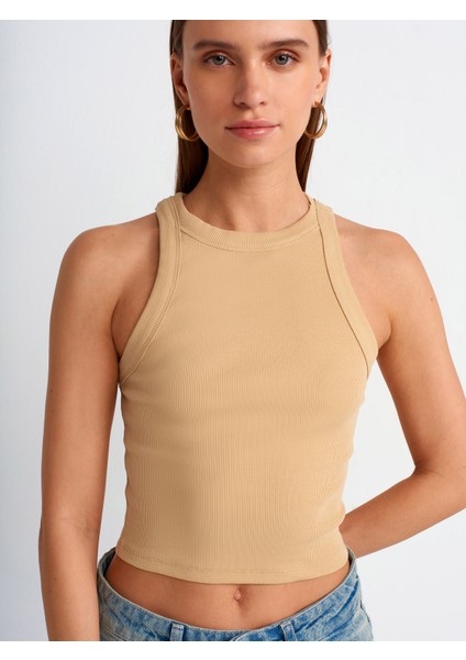 20810 Crop Top-Camel fırsatları