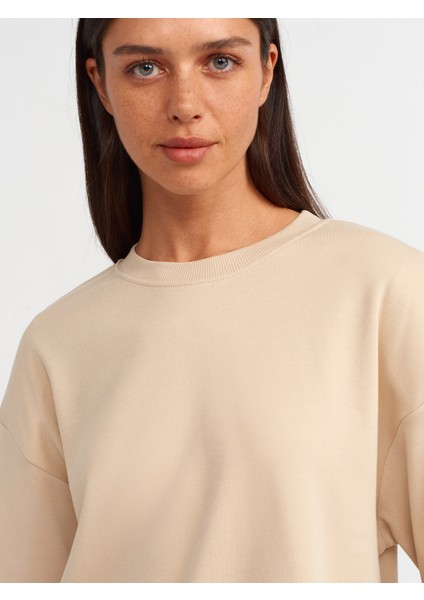 31067 Kısa Kollu Vatkalı T-Shirt-Bej fırsatları