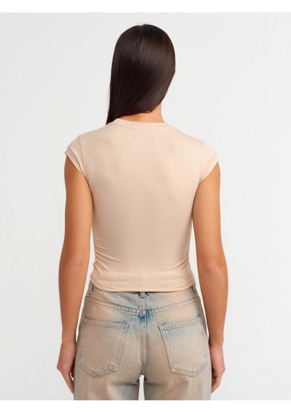 30899 Yanları Büzgü Detaylı Top-Açık Bej fiyatları