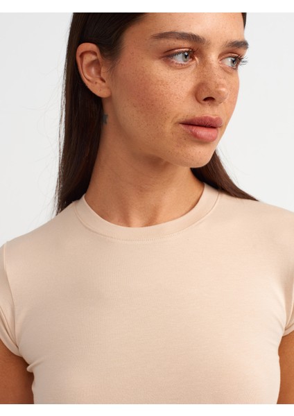 30899 Yanları Büzgü Detaylı Top-Açık Bej modelleri