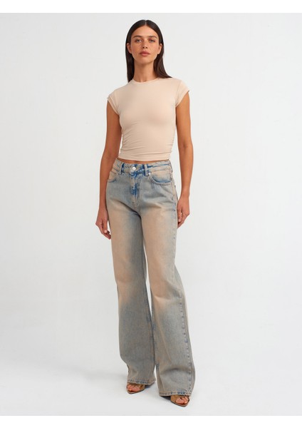 30899 Yanları Büzgü Detaylı Top-Açık Bej fırsatları