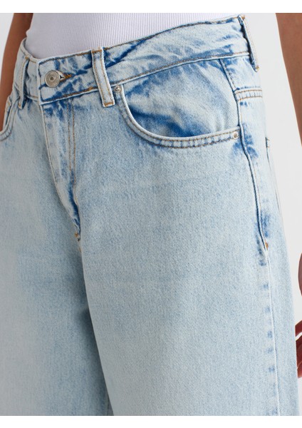 71445 Açık Renk Balon Denim Pantolon-Mavi