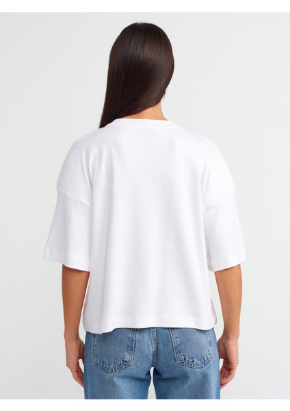 31067 Kısa Kollu Vatkalı T-Shirt-Beyaz fiyatları