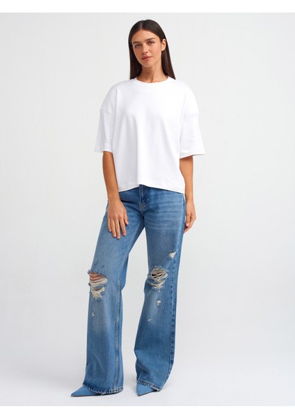 31067 Kısa Kollu Vatkalı T-Shirt-Beyaz fırsatları