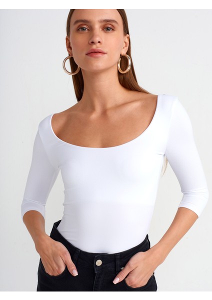 30900 Bisiklet Yaka Poliamid T-Shirt-Beyaz modelleri