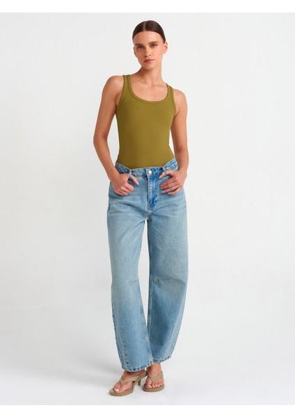 71465 Sasonlu Balon Denim Pantolon-Tint