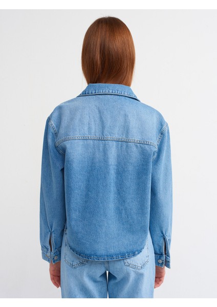 50719 Cepli Denim Gömlek-Mavi fiyatları