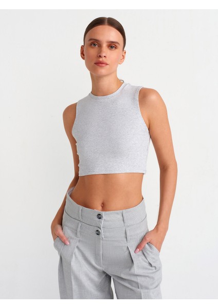 30998 Crop Top-Gri Melanj