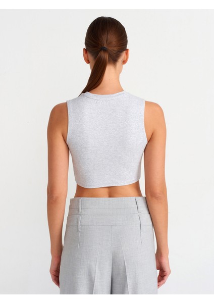 30998 Crop Top-Gri Melanj
