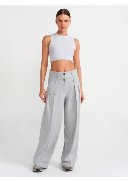 30998 Crop Top-Gri Melanj