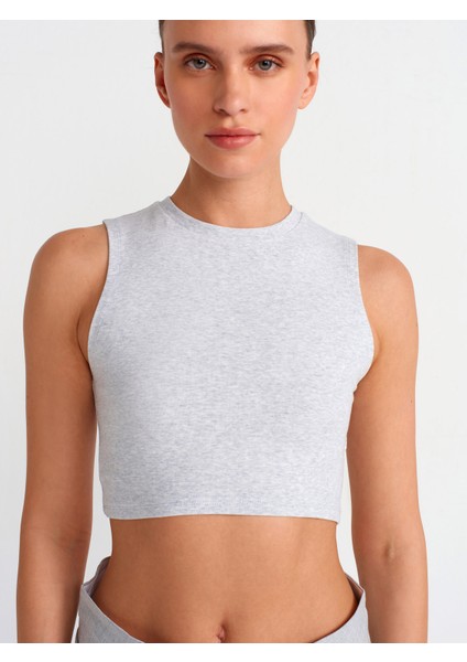 30998 Crop Top-Gri Melanj