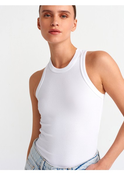 20842 Fitilli Halter Yaka Atlet-Beyaz fırsatları