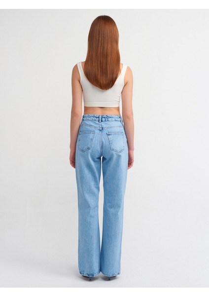 71463 Düşük Bel Flare Denim Pantolon-Mavi fiyatları
