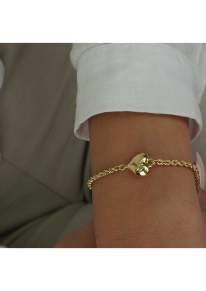 Burgu Zincir Kalp Bileklik