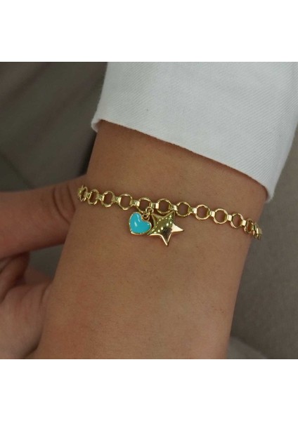 Yıldız Kalp Charm Bileklik modelleri