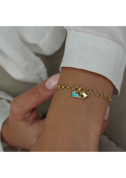Yıldız Kalp Charm Bileklik indirimleri