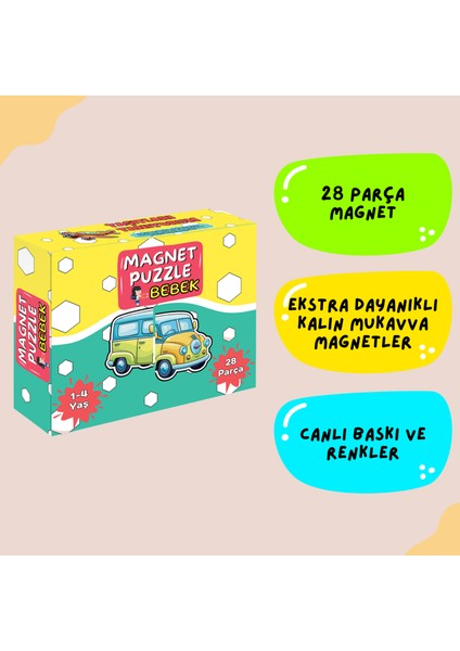 2'li Magnet Puzzle Seti (Hayvanları Tanıyorum - Taşıtları Tanıyorum)