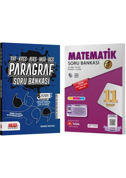 Yarıçap Yayınları 11.sınıf Matematik ve Akm Paragraf Soru Bankası Seti 2 Kitap