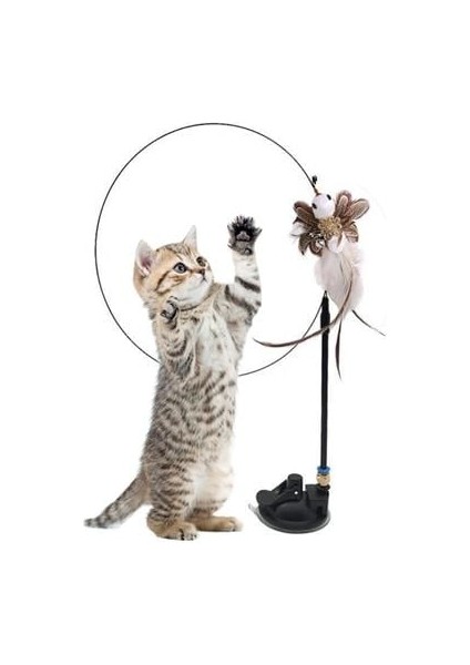Tüylü Zilli Kedi Oltası Vantuzlu Kedi Oyuncağı modelleri