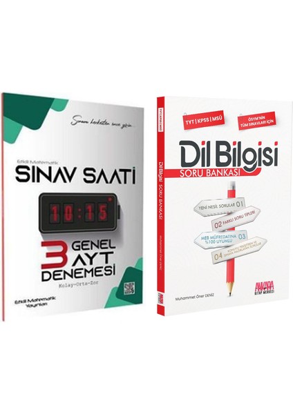 Etkili Matematik AYT Sınav Saati Genel Deneme ve Akm Dil Bilgisi Soru Bankası Seti 2 Kitap