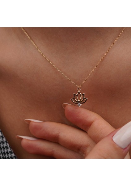 Lotus Taşlı Kolye modelleri