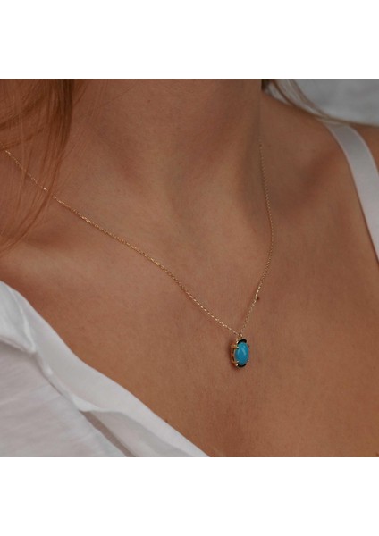 Oval Firuze Kolye modelleri