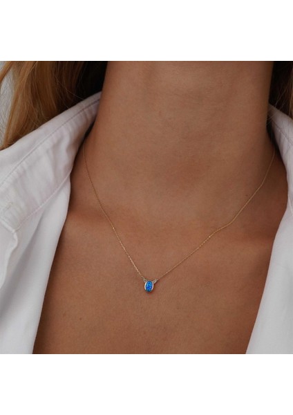 Mavi Opal Kolye modelleri