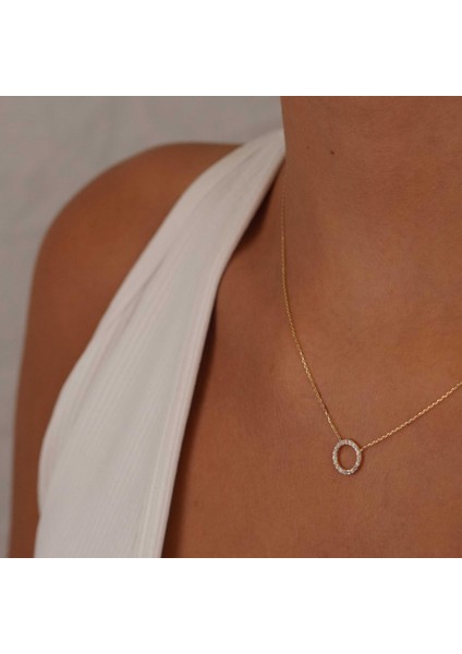 Taşlı Halka Kolye modelleri