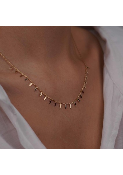 Mini Yaprak Sıralı Kolye modelleri